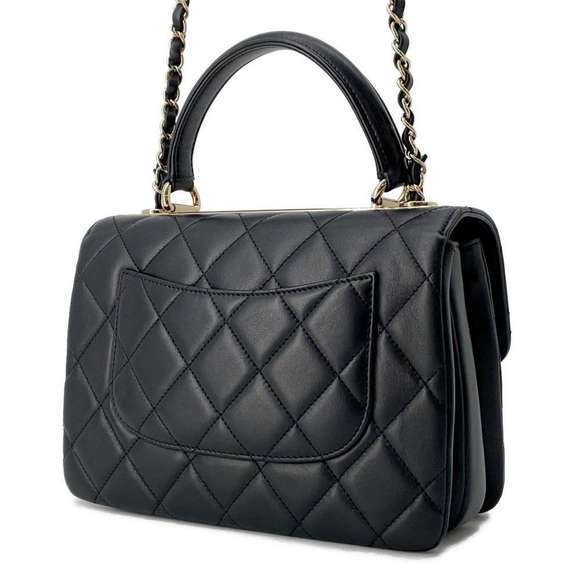 Chanel Black 2way Matelasse Cocomark Lambskin Bag Shoulder - Picture 1 of 16